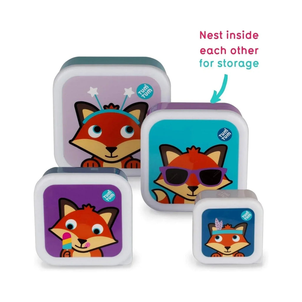 TUM TUM Nesting Snack Pots Pack of 4 - Felicity Fox - Bobobiy
