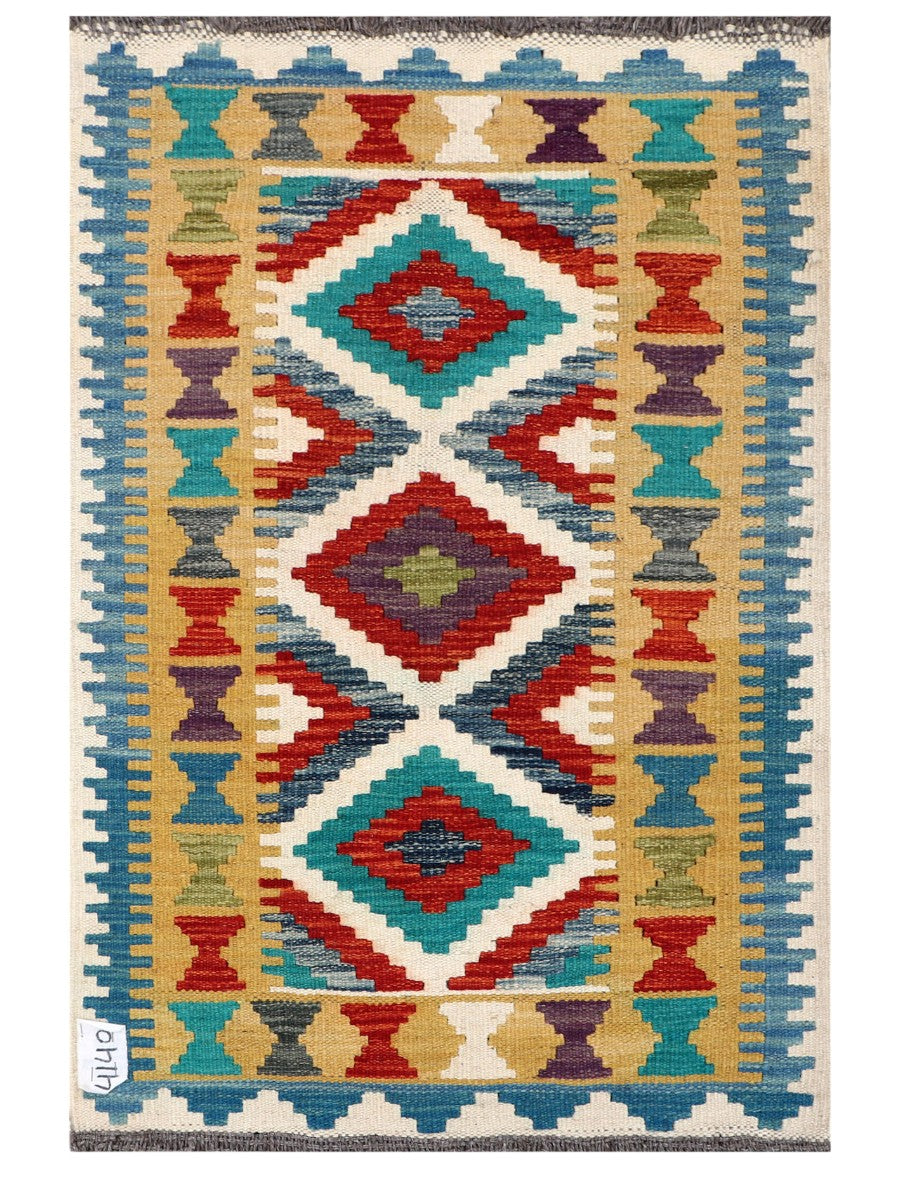 Maimana Afghanistan Kilim Rug - 97 x 65 cm - Handmade