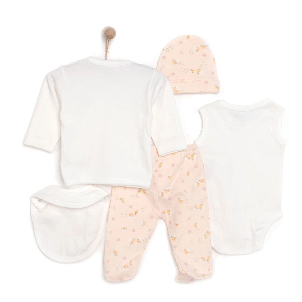 HelloBaby Girl 5 Piece Newborn Gift Set - Yellow