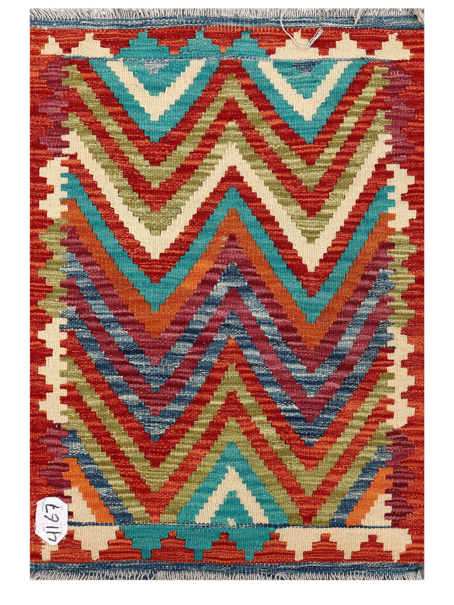 Maimana Afghanistan Kilim Rug - 87 x 60 cm - Handmade