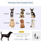 Infographic for dog stroller sizing, suitable for dogs up to 4 kg