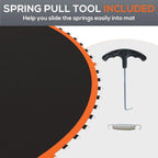 Trampoline mat edge with orange border, spring pull tool and spring included