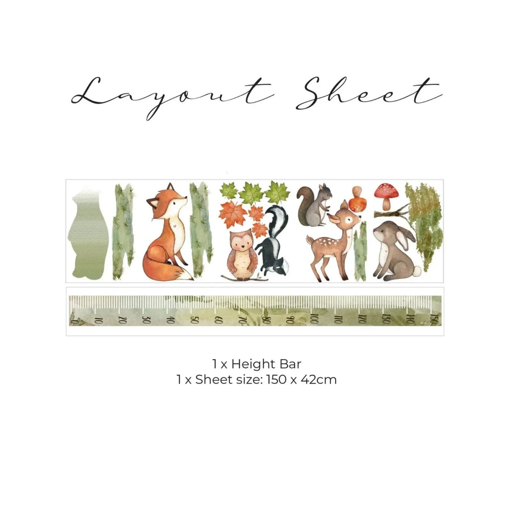 Live Vida Woodland Height Chart Sticker