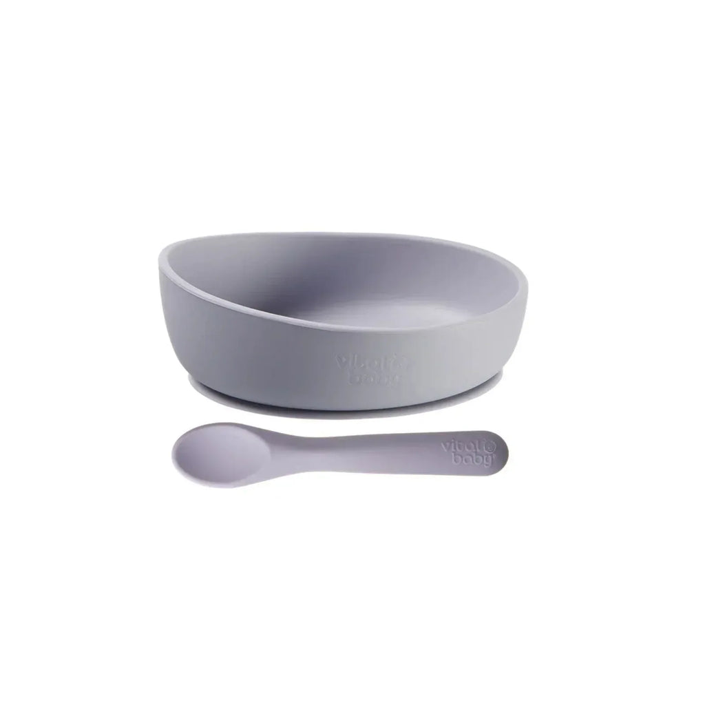 Vital Baby Nourish Silicone Suction Bowl Set - Dusky Mauve - Bobobiy