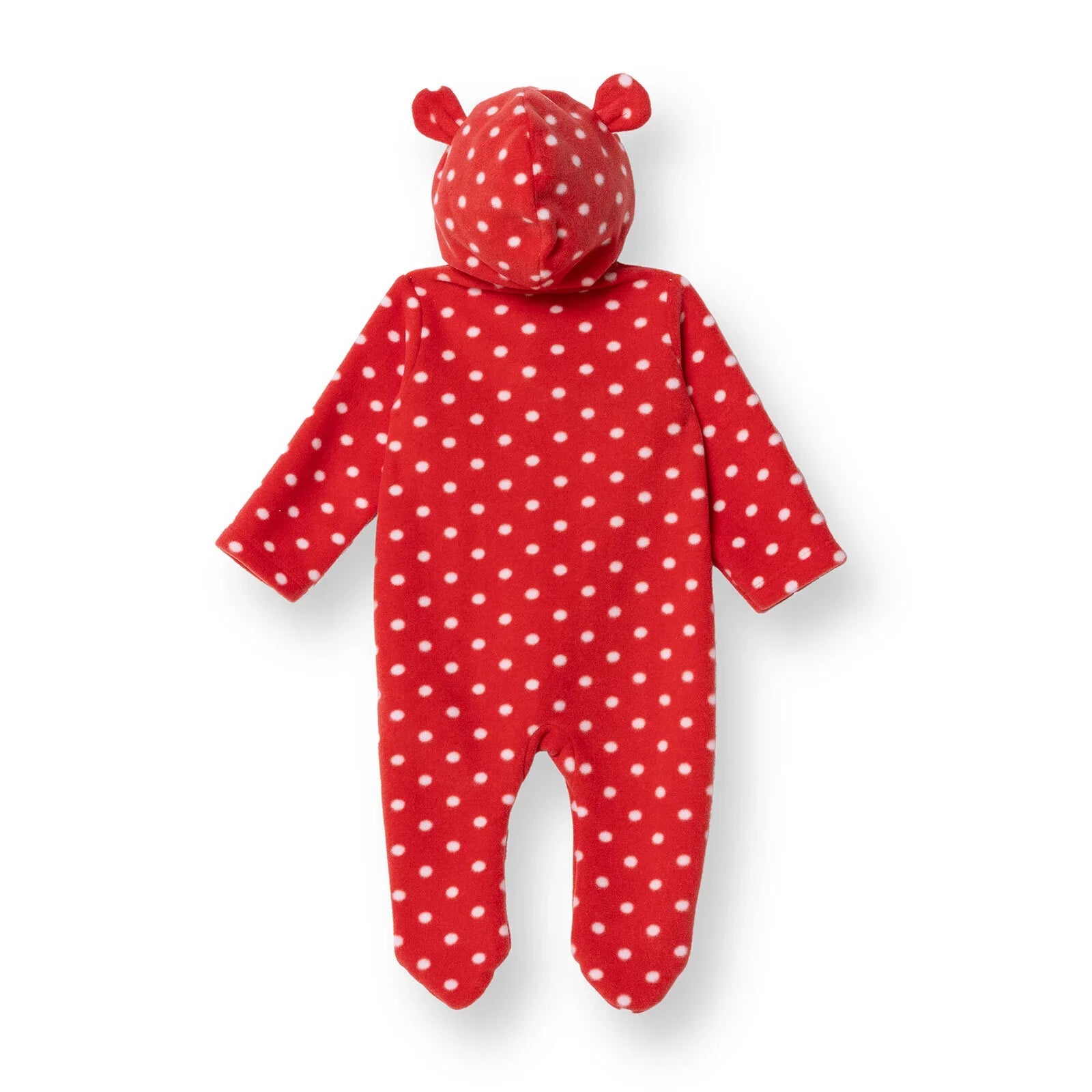 HelloBaby My First Christmas Newborn Girl Polar Footed Jumpsuit - Red Printed