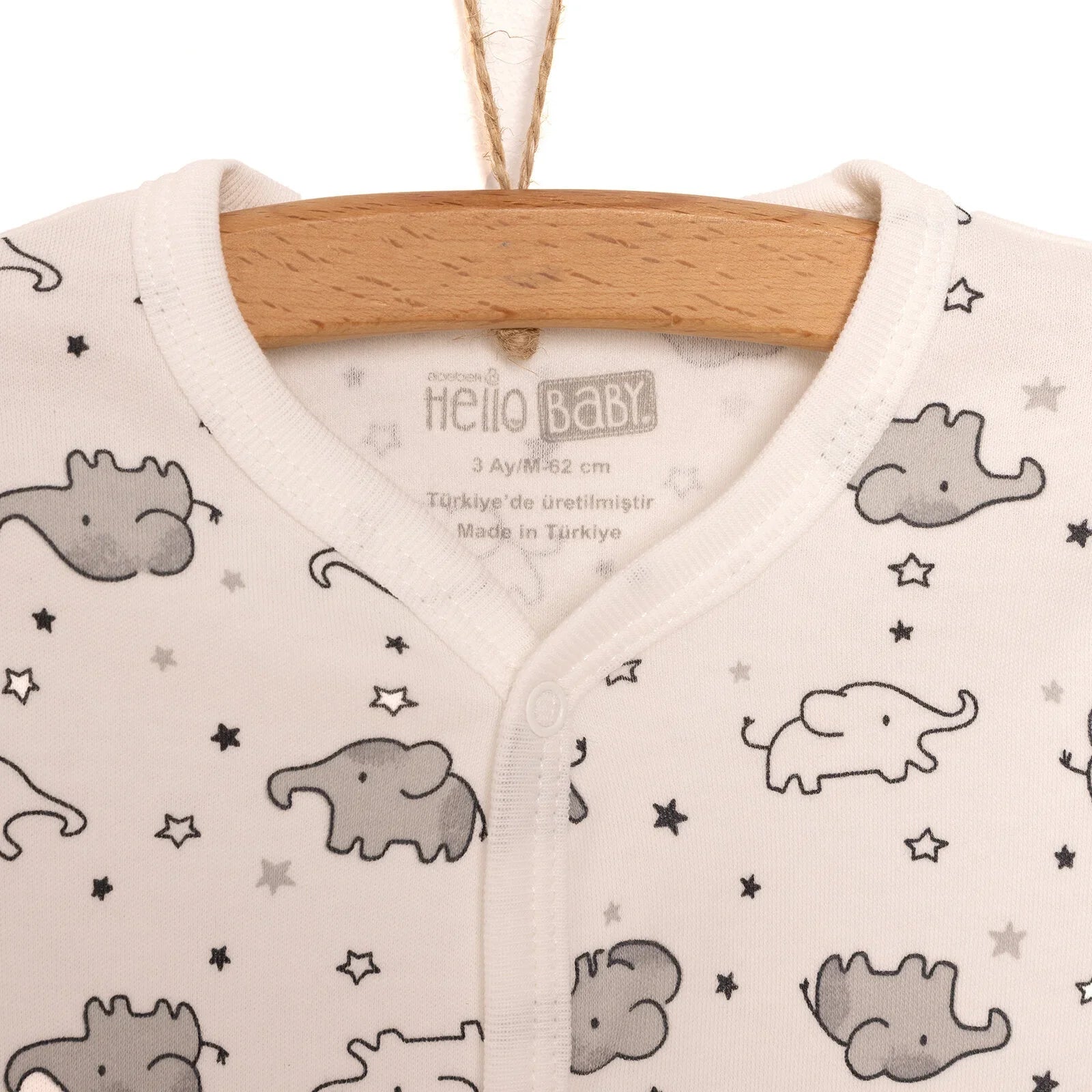 HelloBaby Newborn Unisex Baby Footed Jumpsuit - Body -Hat - Ecru