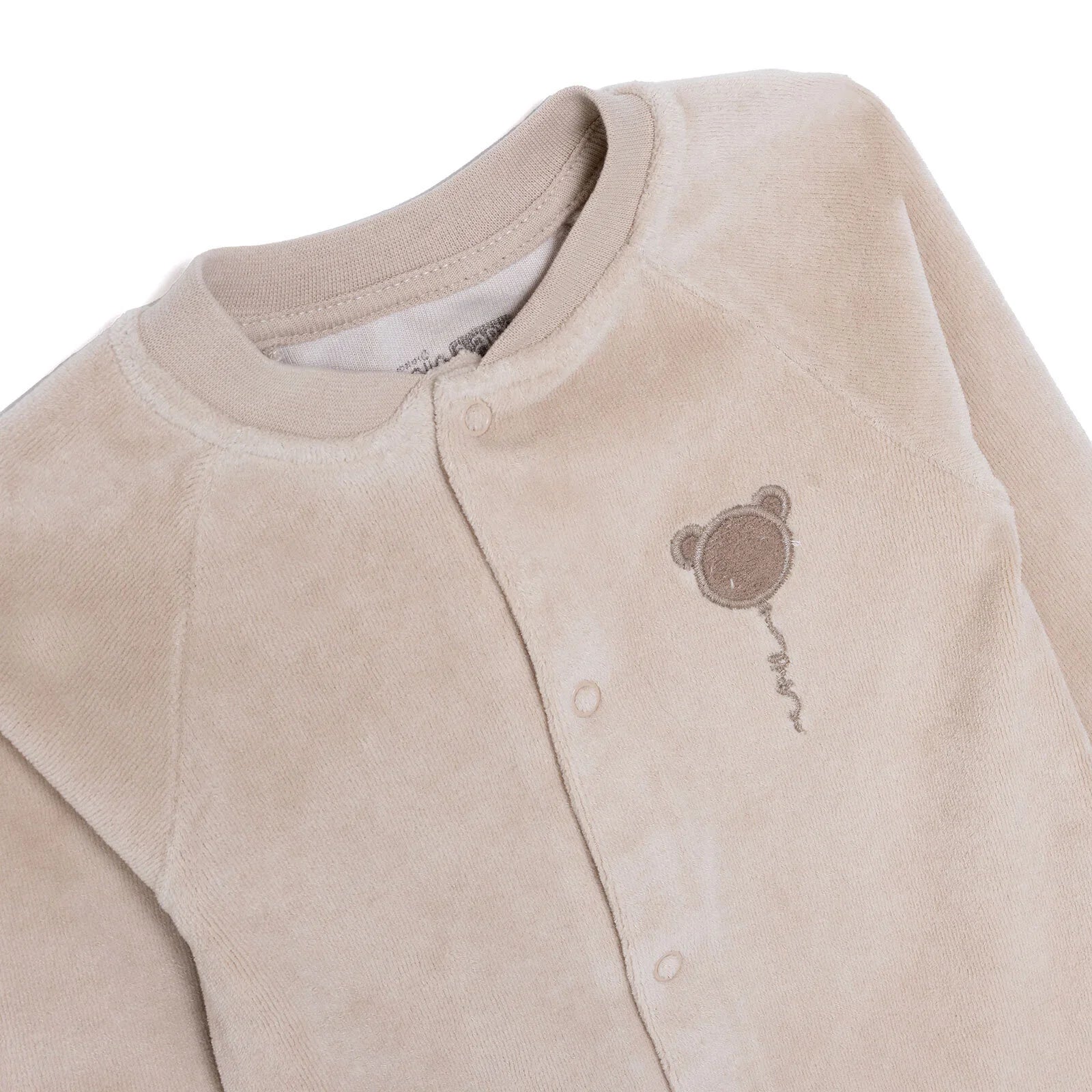 HelloBaby Newborn Velvet Footless Jumpsuit - Beige