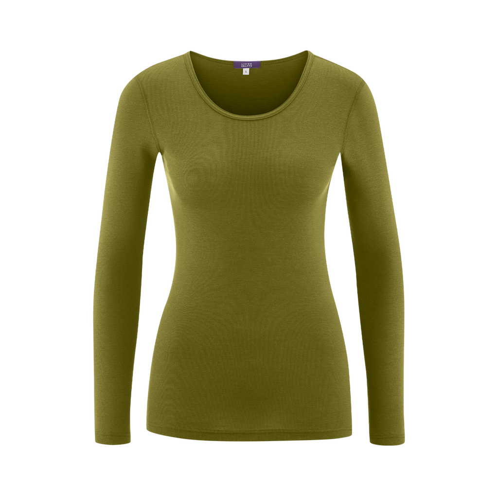 Wool & Organic Cotton Long Sleeve T-shirt: Womens