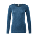 Women's long-sleeve t-shirt, blue crew neck