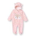 HelloBaby Newborn Polar Footed Jumpsuit - Pink Printed - Bobobiy