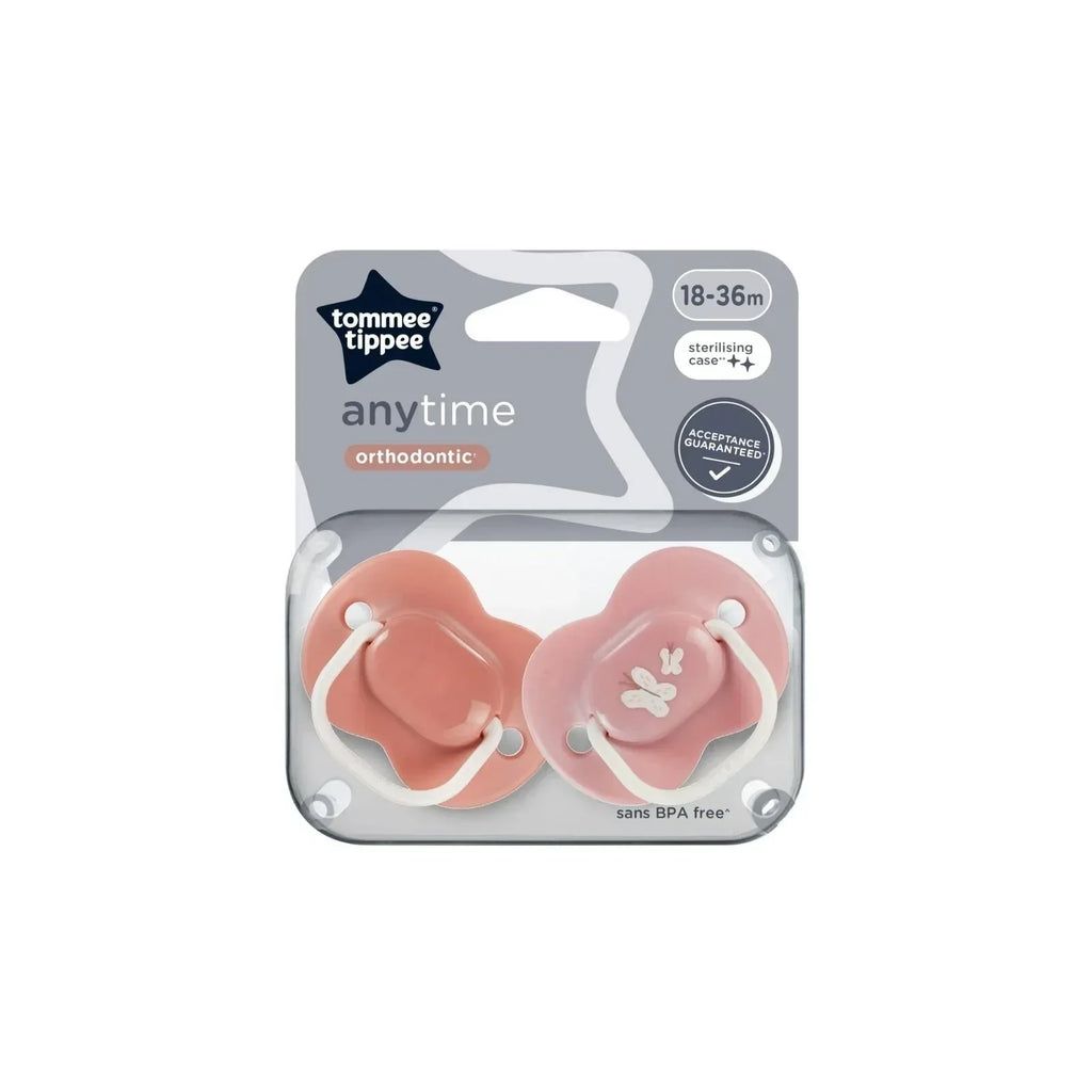 Tommee Tippee Anytime Soother 18-36 months Pack of 2 Assorted - Bobobiy