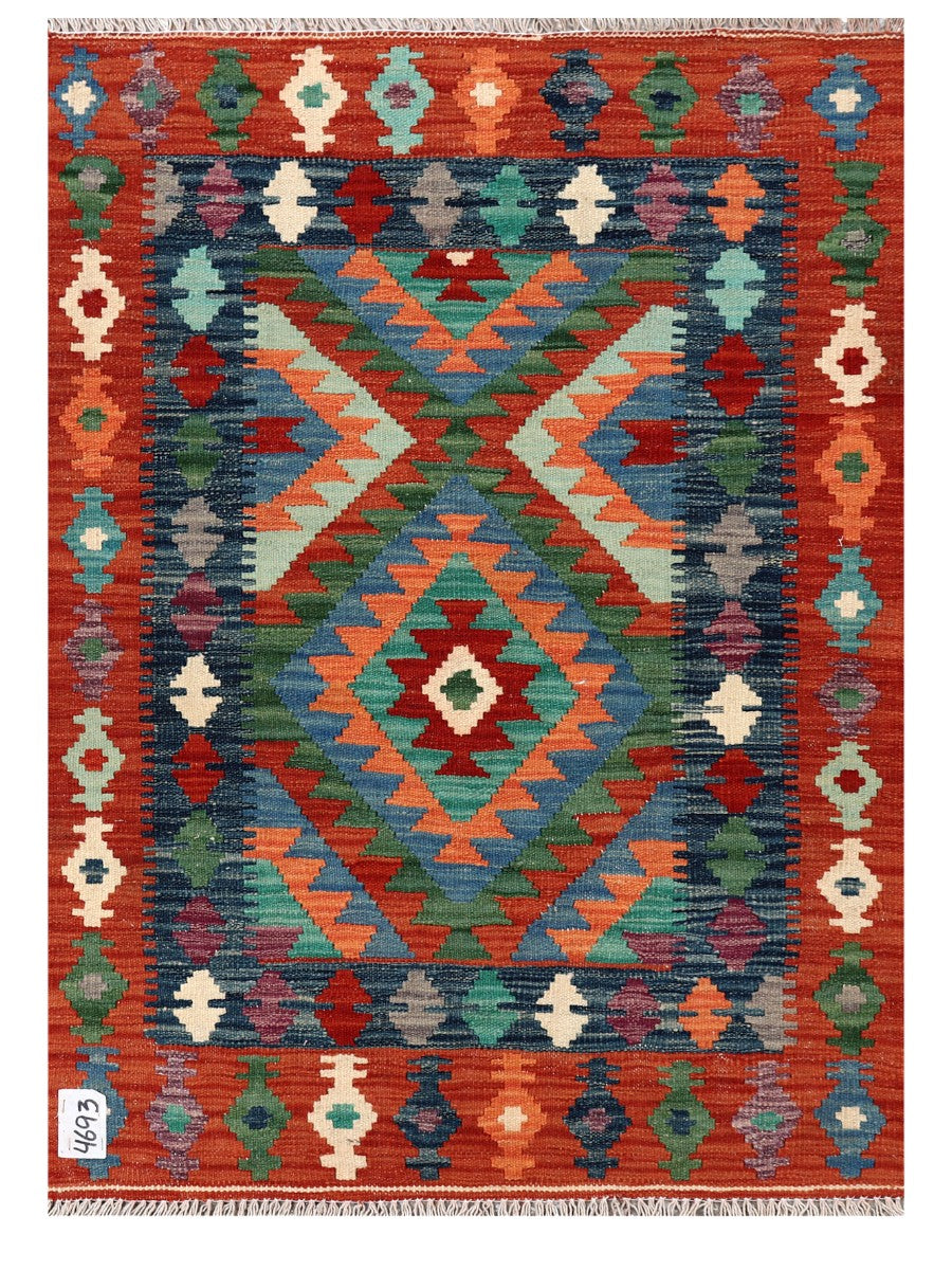 Maimana Afghanistan Kilim Rug - 123 x 88 cm - Handmade
