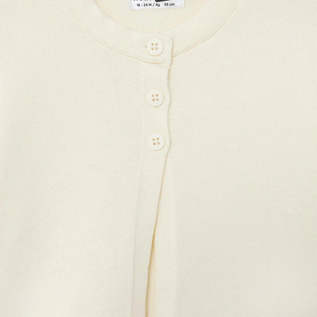 HelloBaby Girls Knitted Cardigan Buttoned Berry Belle Peter Pan Collar Long Sleeve - Ecru