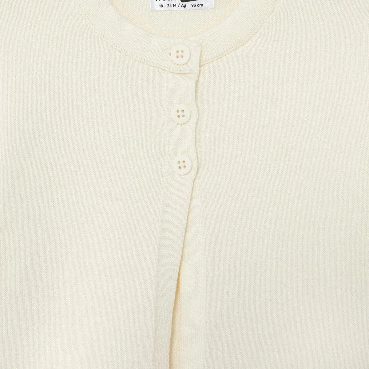 HelloBaby Girls Knitted Cardigan Buttoned Berry Belle Peter Pan Collar Long Sleeve - Ecru