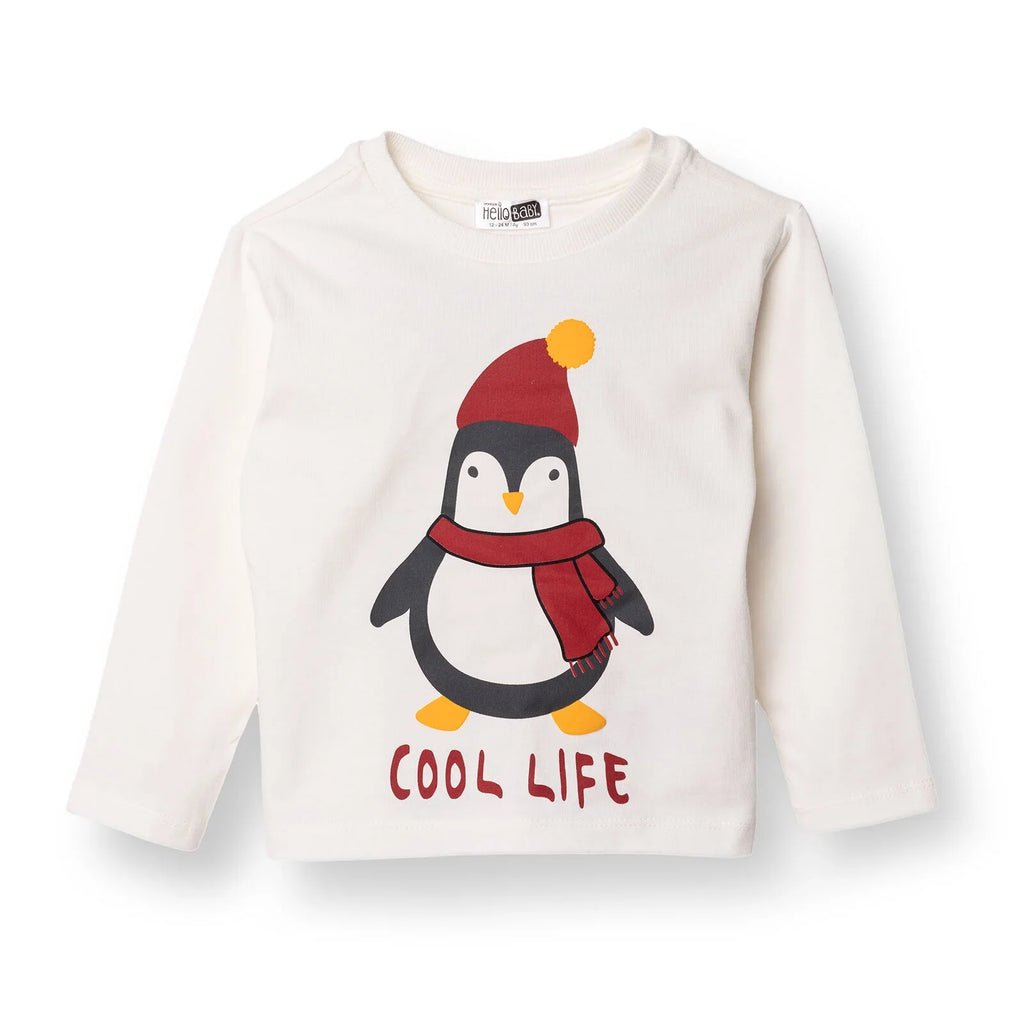 HelloBaby Christmas Baby Boy Long Sleeve Body - Ecru