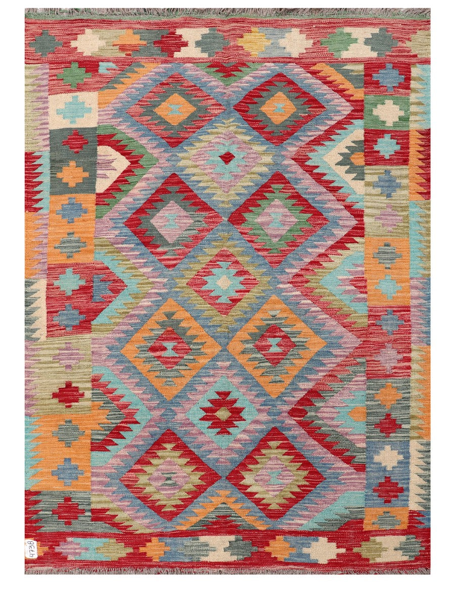 Maimana Afghanistan Kilim Rug - 204 x146 cm - Handmade