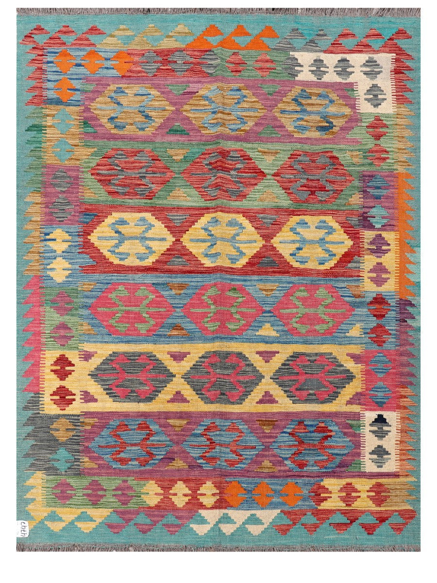 Maimana Afghanistan Kilim Rug - 203 x151 cm - Handmade