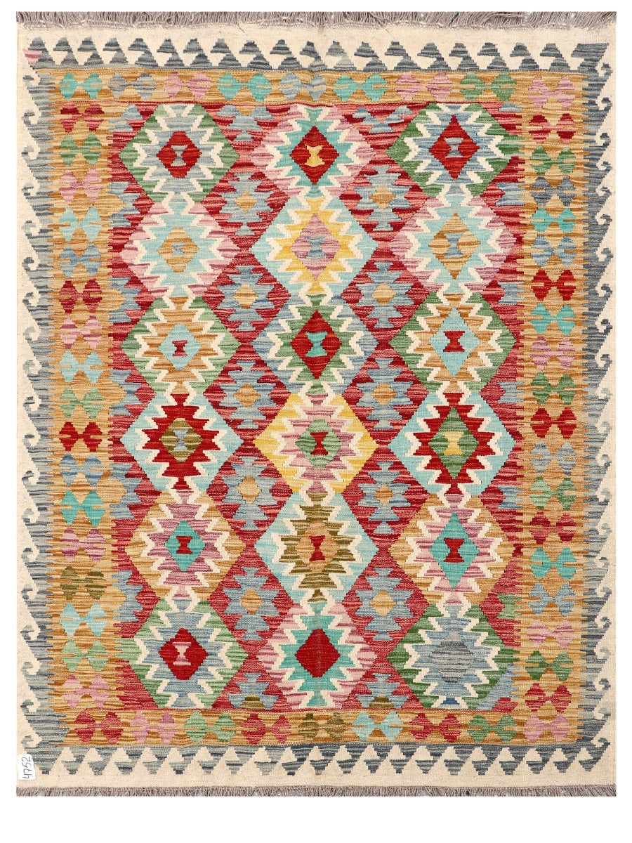 Maimana Afghanistan Kilim Rug - 202 x153 cm - Handmade
