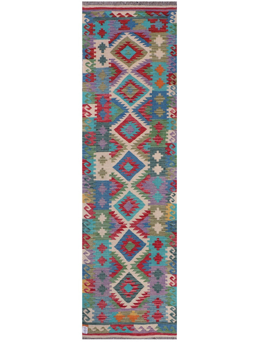 Maimana Afghanistan Kilim Runner - 292 x 80 cm - Handmade