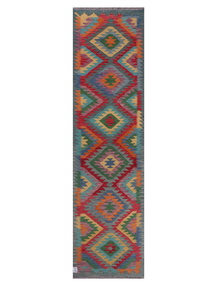 Maimana Afghanistan Kilim Runner - 296 x 78 cm - Handmade
