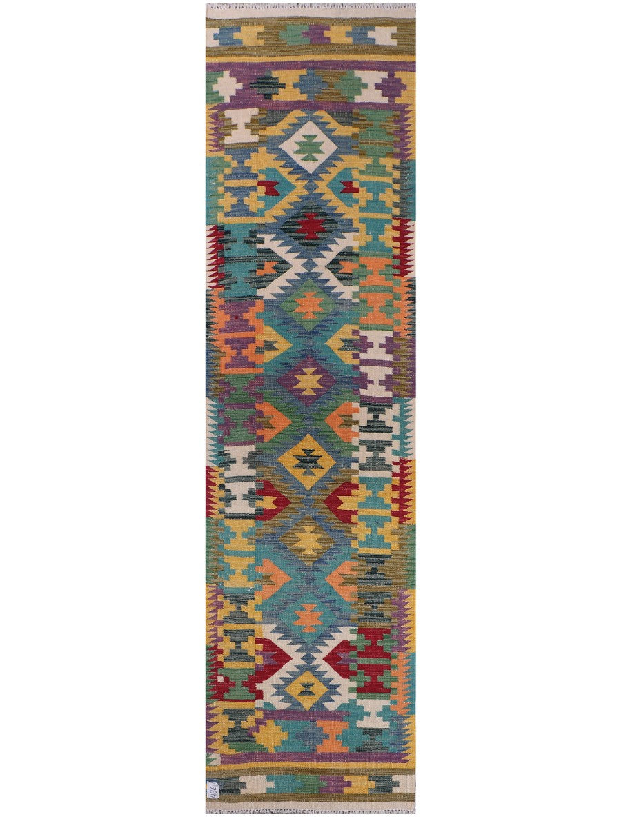 Maimana Afghanistan Kilim Runner - 296 x 77 cm - Handmade