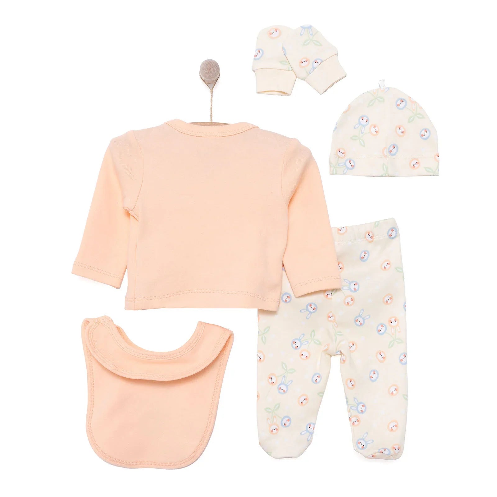 HelloBaby Girl 5 Piece Newborn Set - Salmon