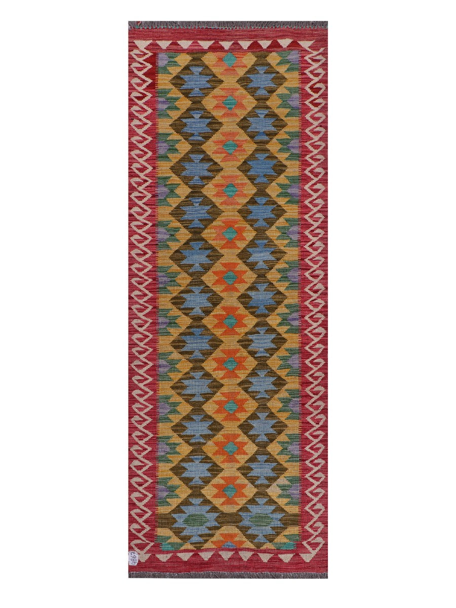 Maimana Afghanistan Kilim Rug - 237 x 85 cm - Handmade