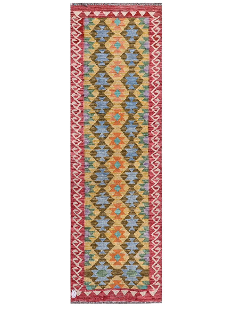 Maimana Afghanistan Kilim Rug - 237 x 86 cm - Handmade