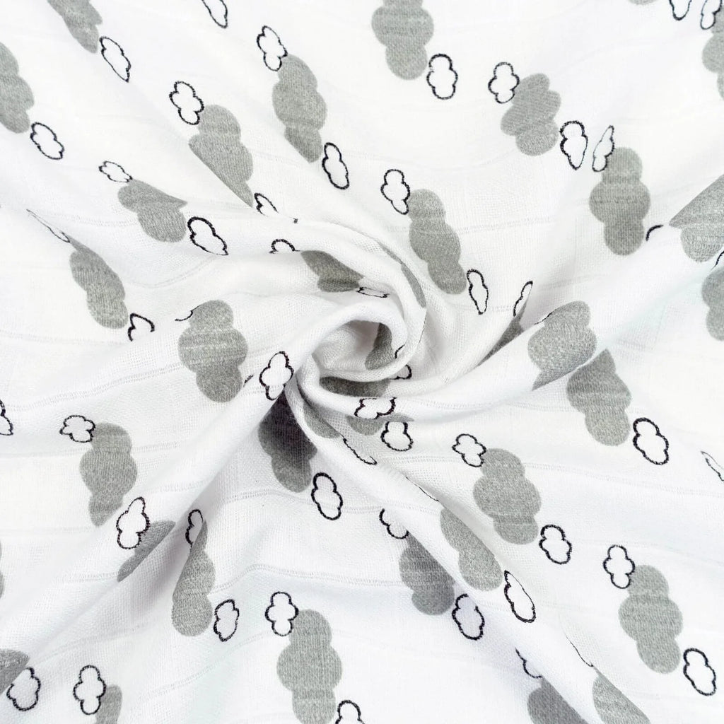 MuslinZ Bamboo/Organic Cotton Muslin Swaddle 120x120cm - Grey Cloud
