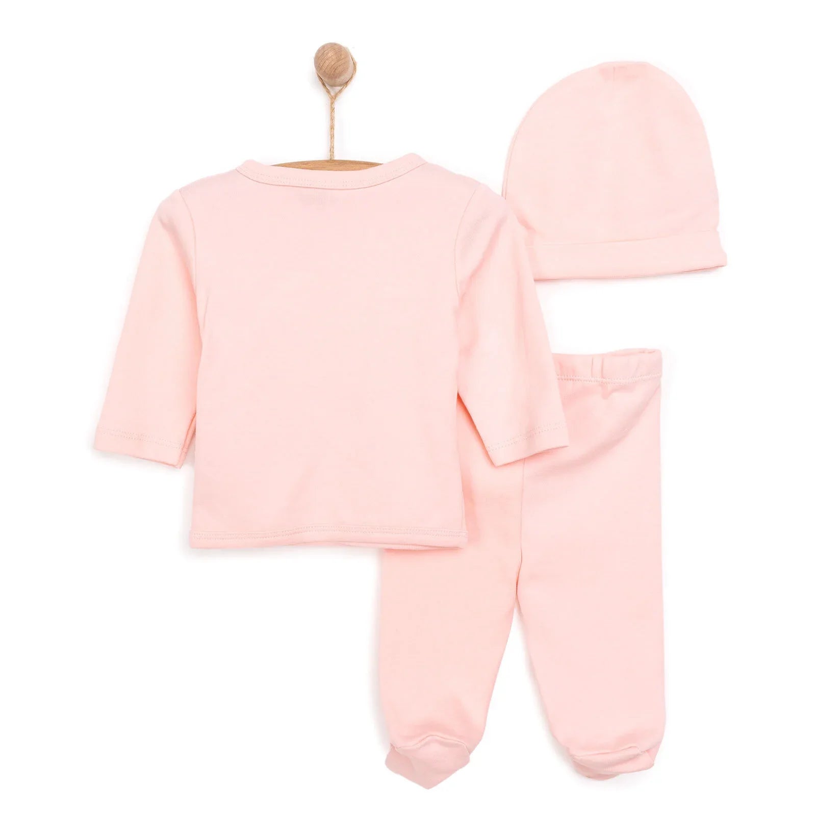 HelloBaby Newborn Organic Wrapover Top-Hat - Light Pink