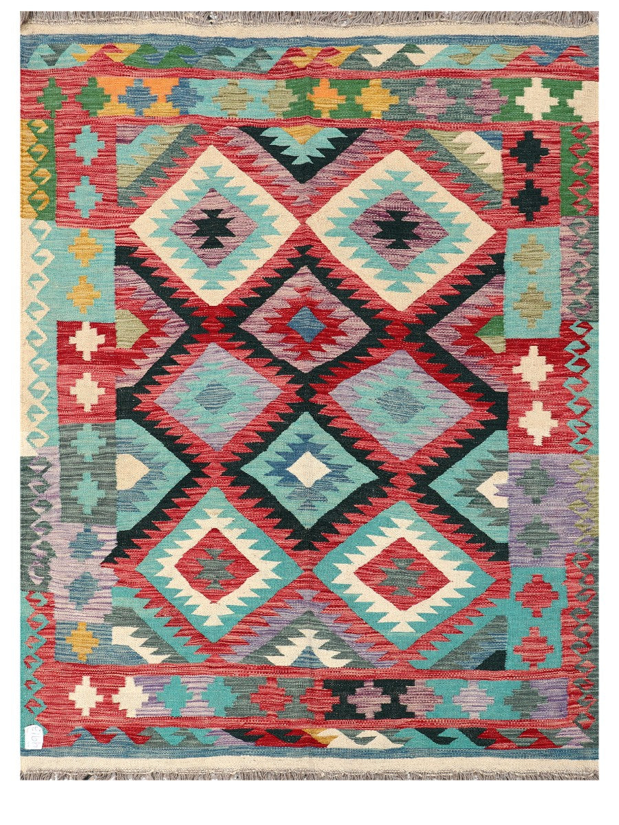 Maimana Afghanistan Kilim Rug - 202 x152 cm - Handmade