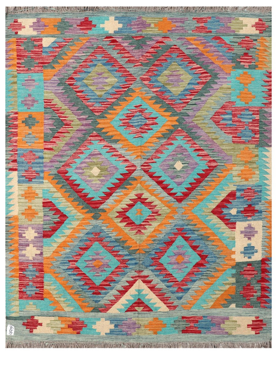 Maimana Afghanistan Kilim Rug - 196 x153 cm - Handmade