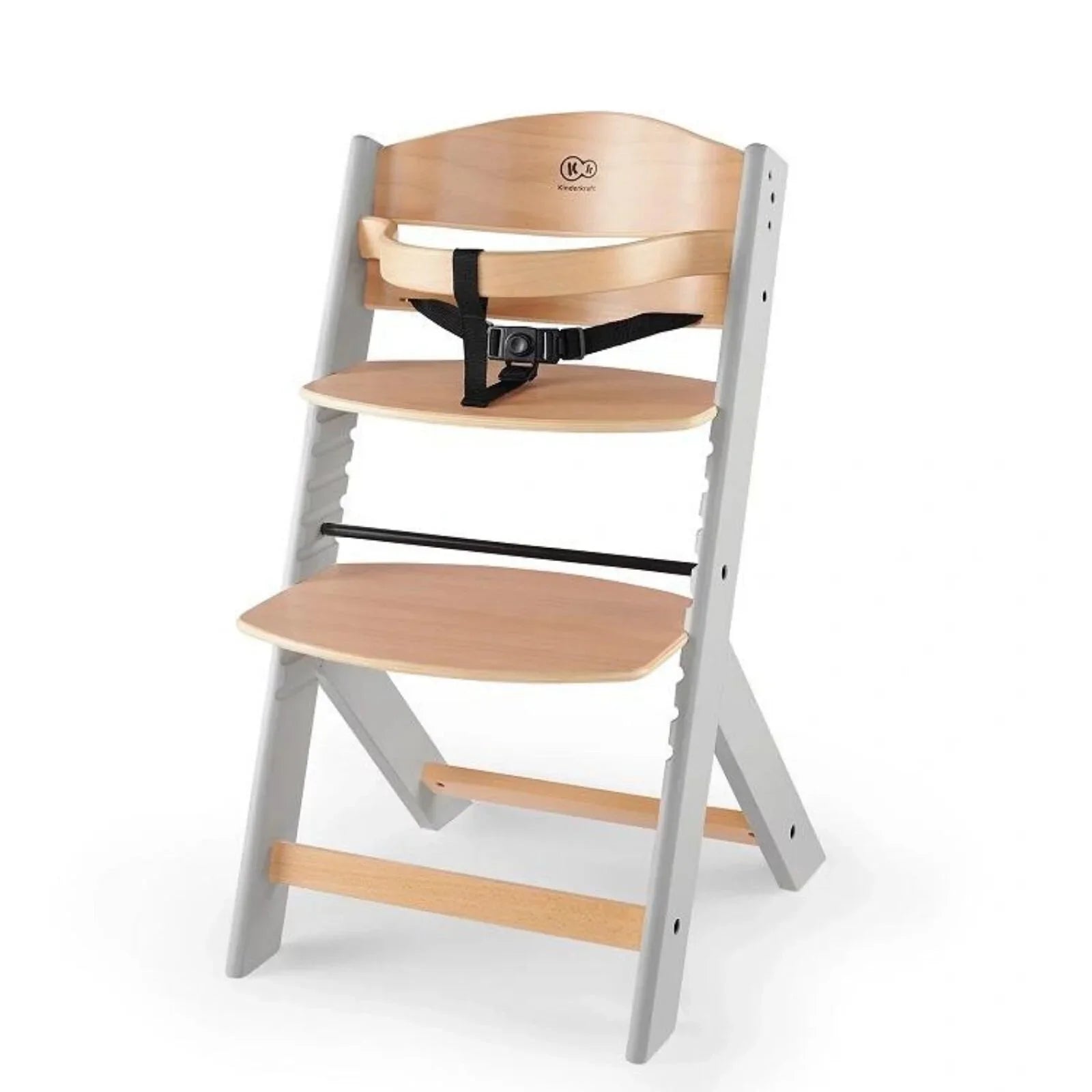 Kinderkraft Enock Wooden Highchair - Wooden Grey