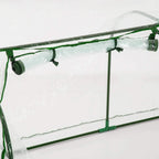 Clear PVC tunnel greenhouse side frame with zip-style cover and rolled ventilation strip