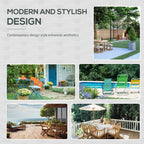 Black rattan outdoor dining corner sofa set with white cushions, coffee table, and stools