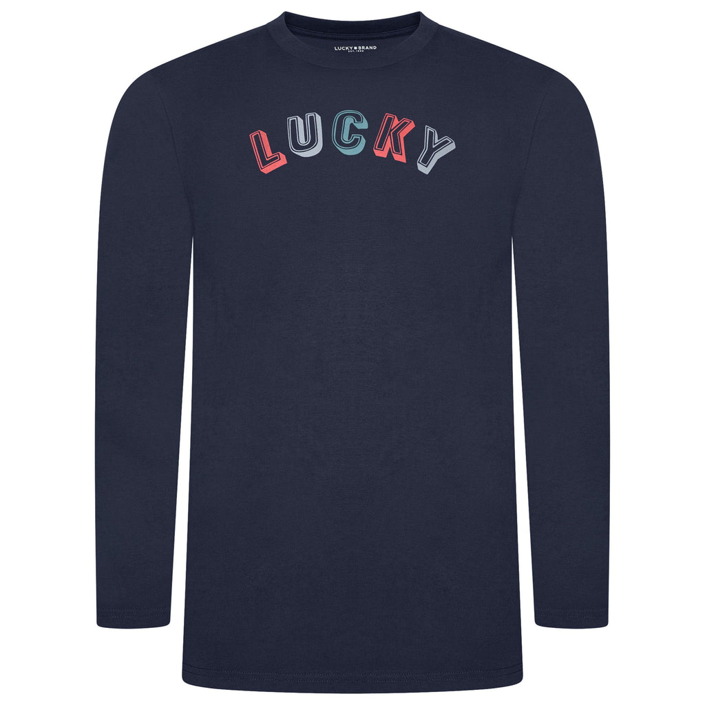 Lucky Brand Crew Neck & Closed Hem Flannel Pant Pyjama Set