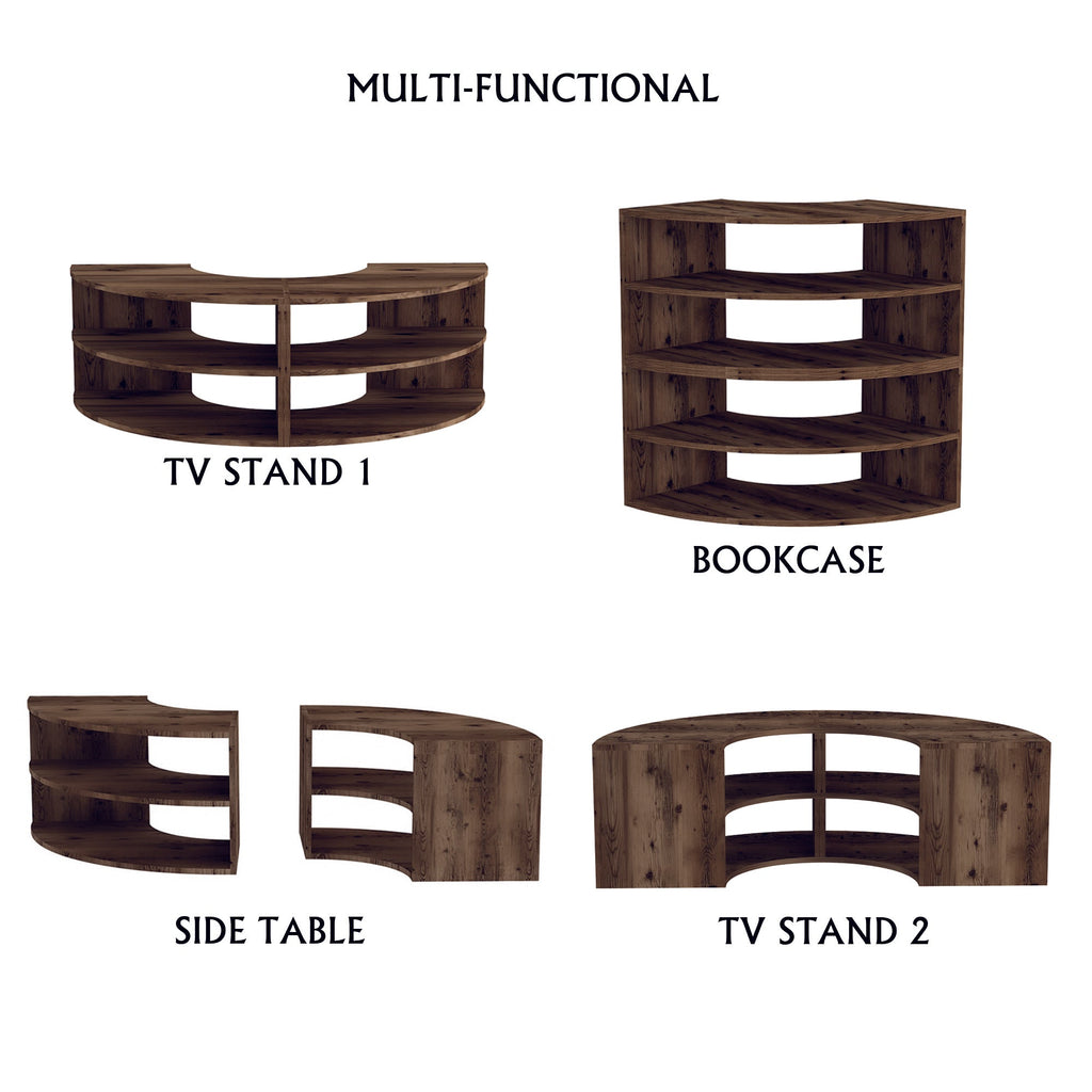 Melitta Corner TV Stand with Shelving Unit