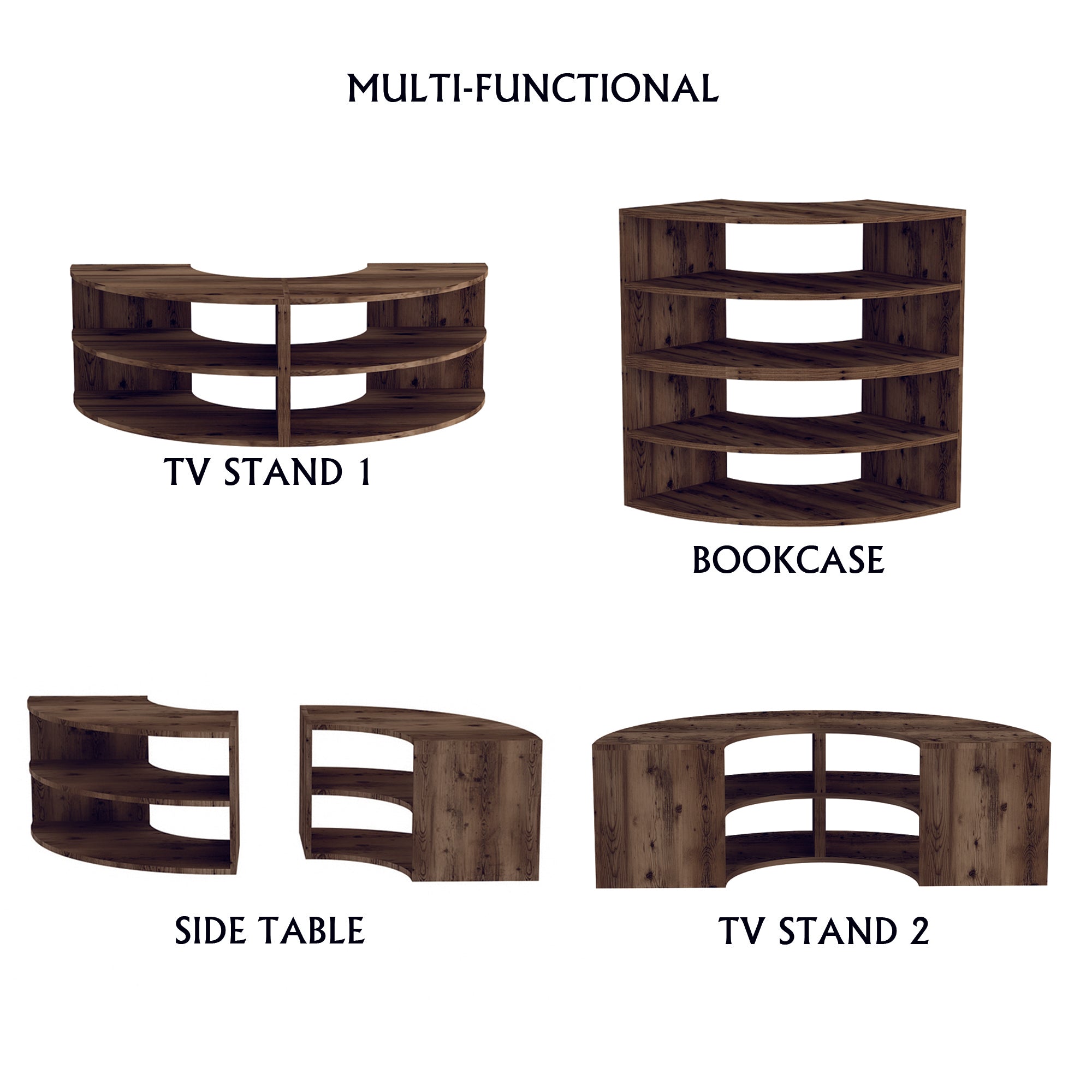 Melitta Corner TV Stand with Shelving Unit