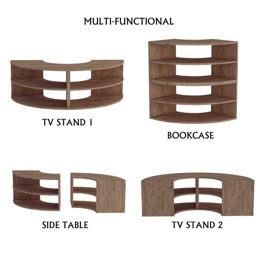 Melitta Corner TV Stand with Shelving Unit
