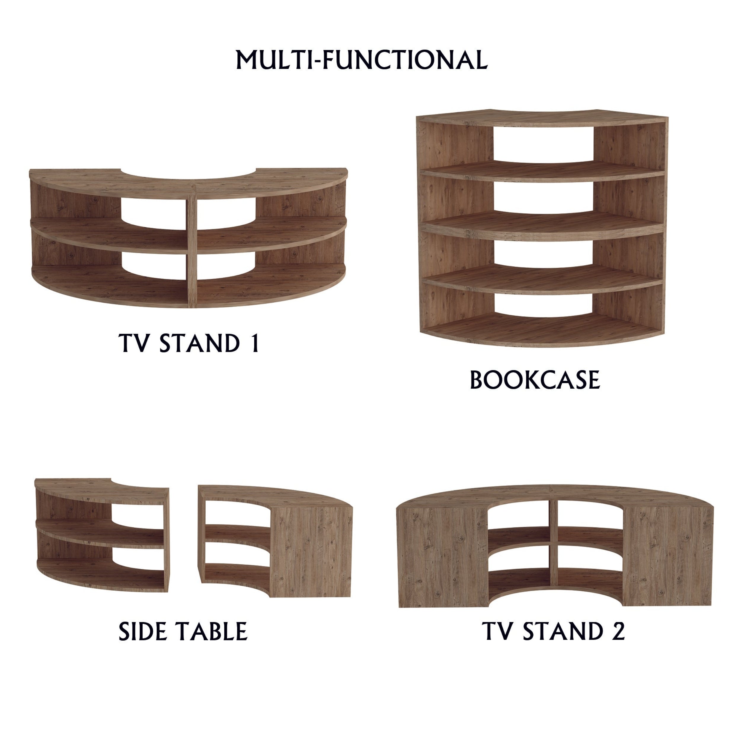 Melitta Corner TV Stand with Shelving Unit