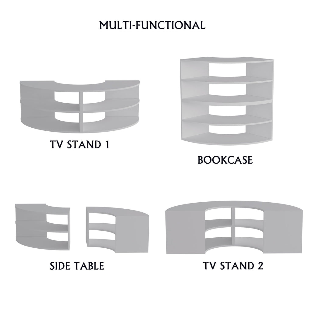 Melitta Corner TV Stand with Shelving Unit