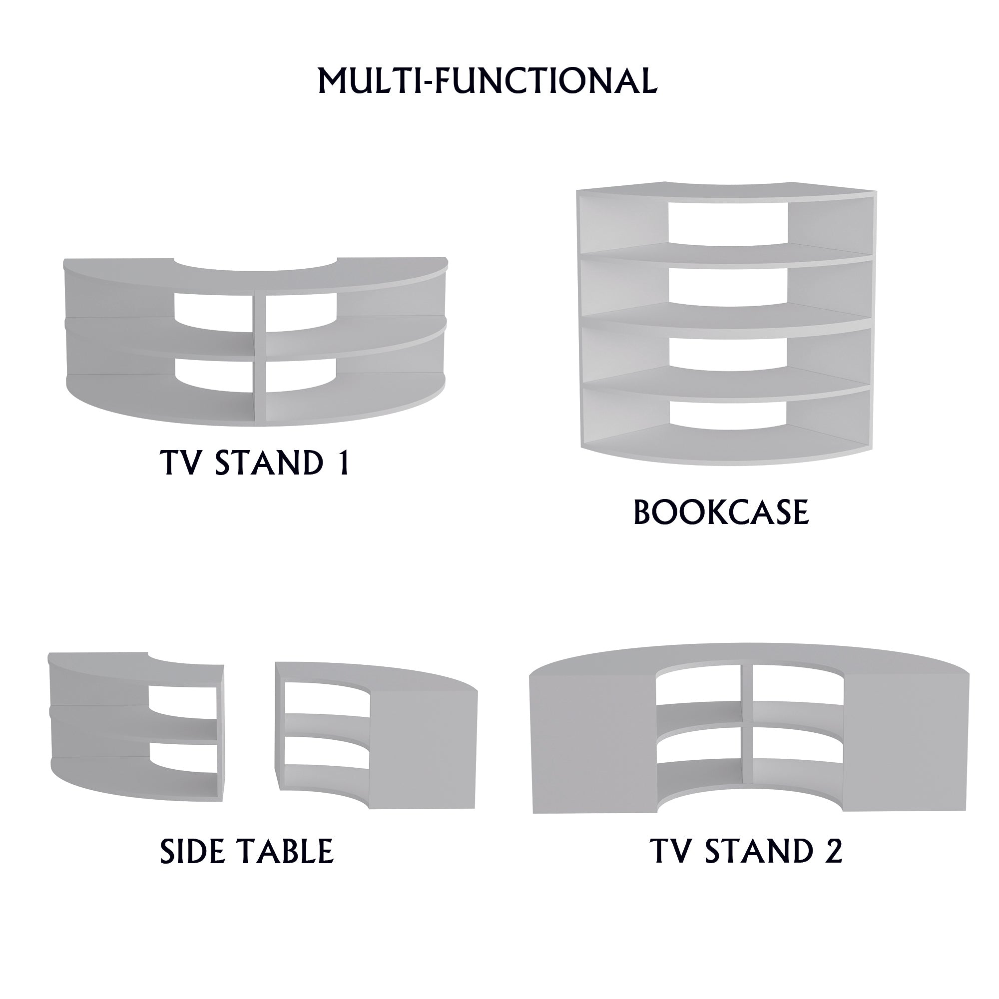 Melitta Corner TV Stand with Shelving Unit
