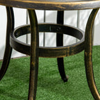 Bronze cast aluminium pedestal support ring with curved table legs