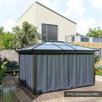 Dark grey gazebo sidewall curtain panels for all sides, with zippered seams