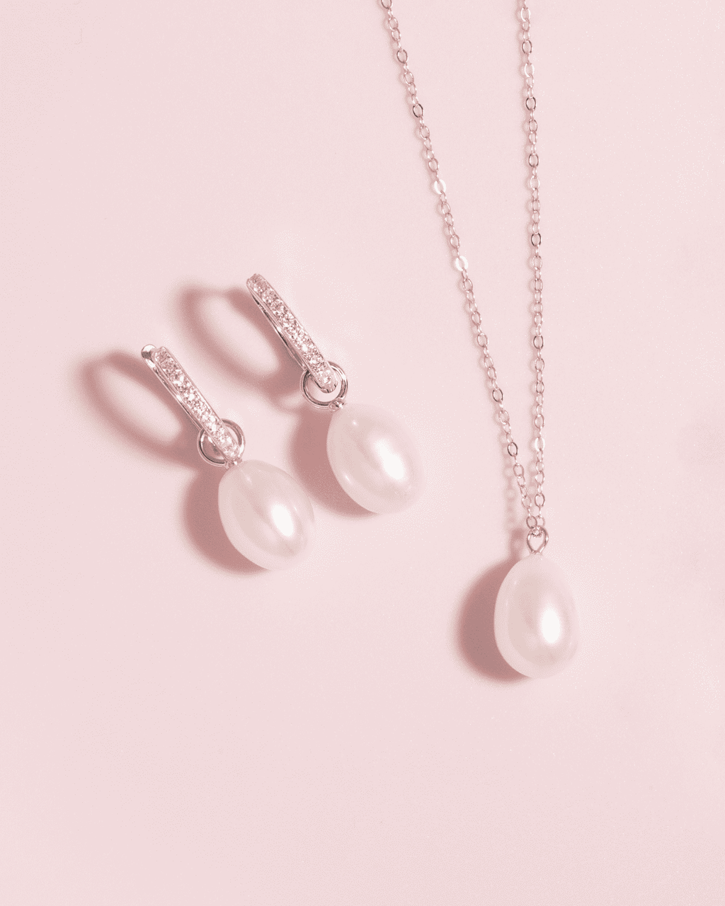 Pearl drop hoop earrings with sparkling hinged bars and freshwater pearls