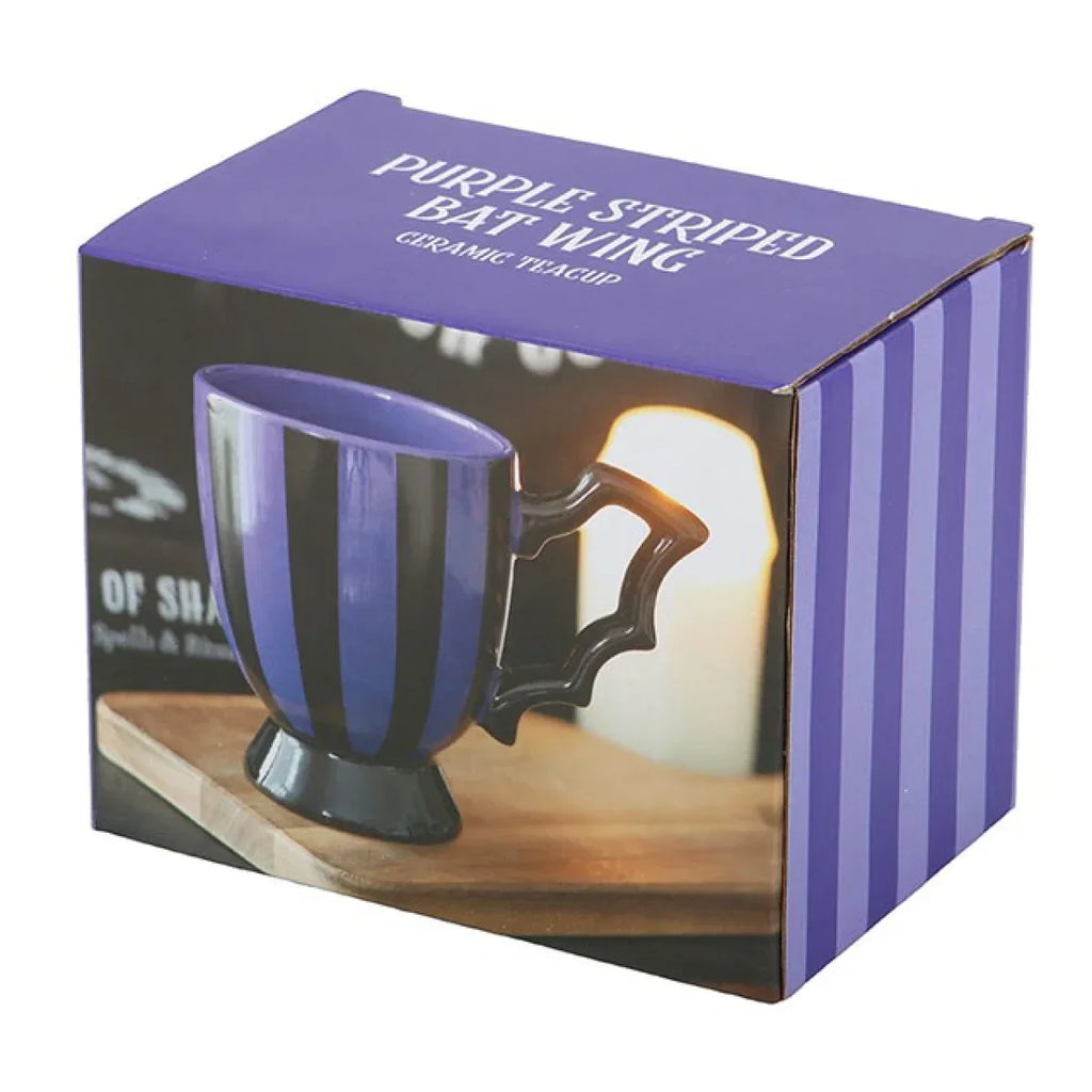 Purple Striped Bat Wing Teacup - Bobobiy