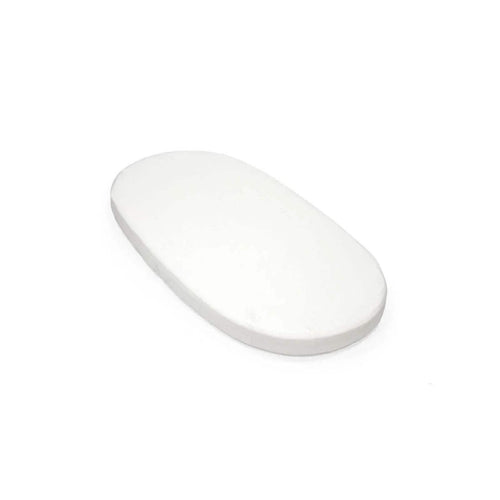 White oval fitted sheet with elastic edge for Sleepi bed