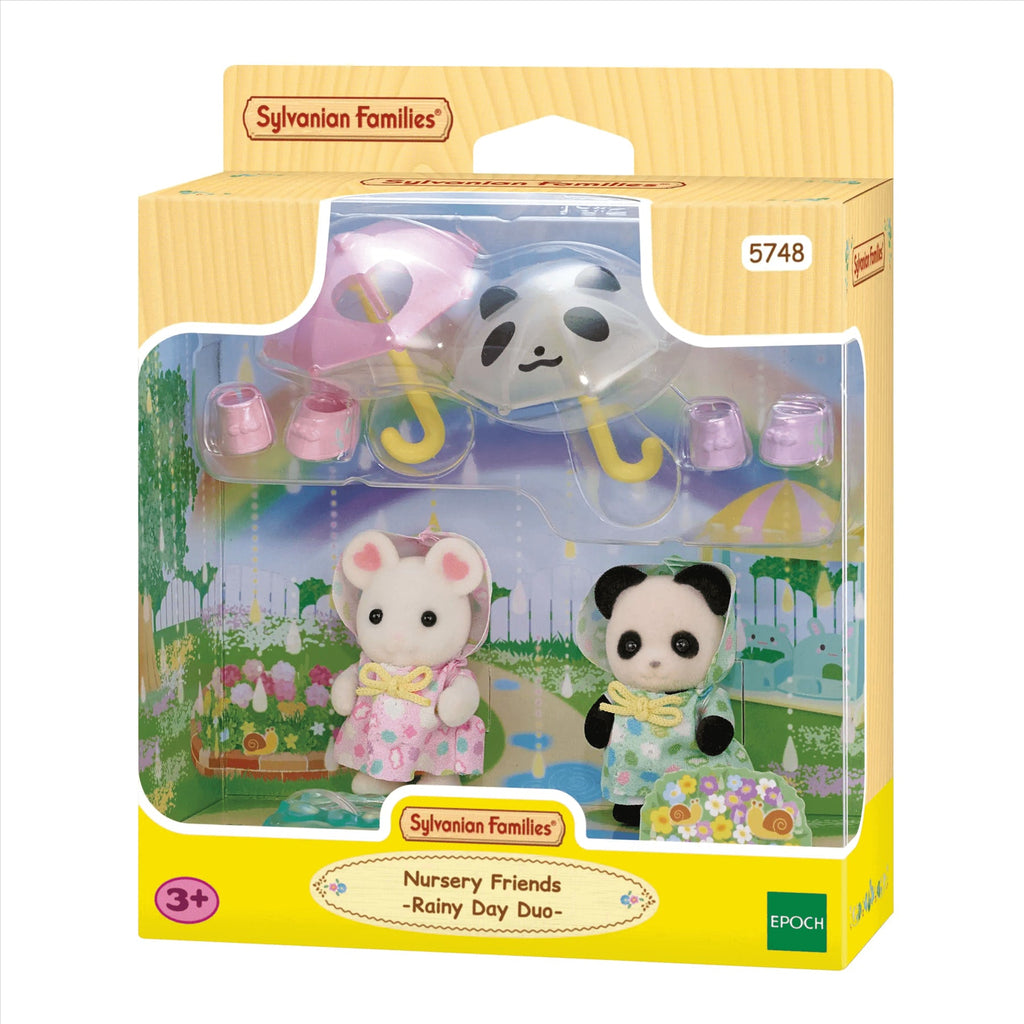 Sylvanian Families Nursery Friends - Rainy Day Duo for Ages 3 and Up