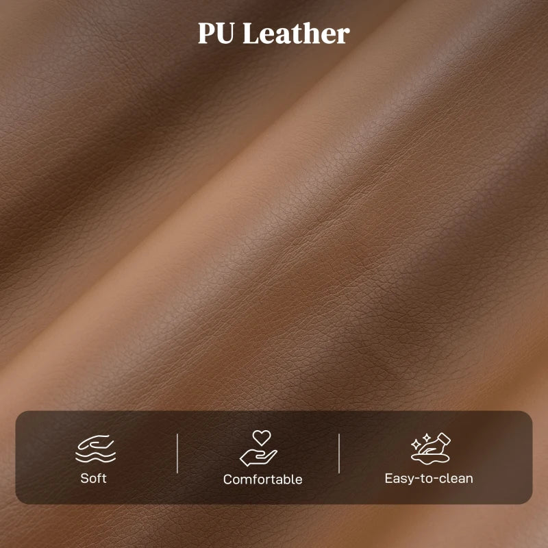 PU leather upholstery texture close-up in dark brown