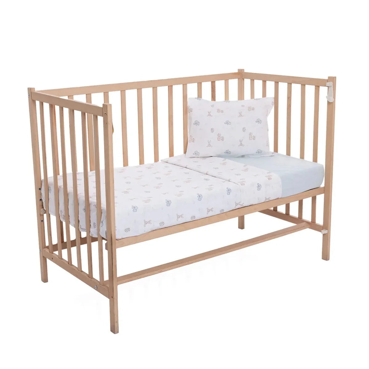 Unisex duvet cover set with all-over pale blue and beige animal print